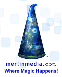 Merlin Media Hat logo